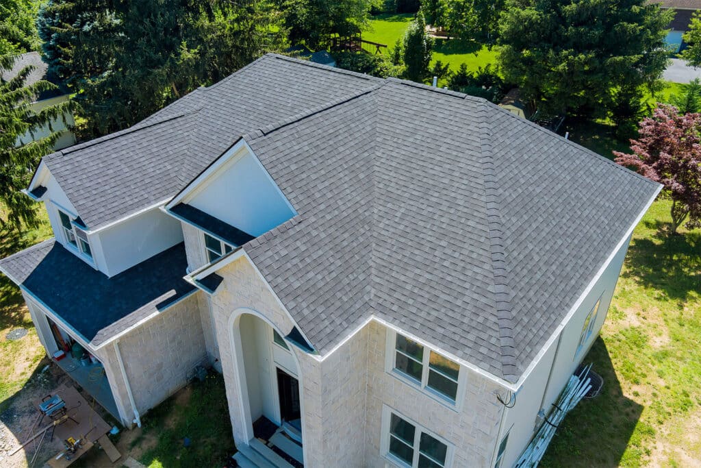 Aerial Roofing Service on Luxury Ohio Home