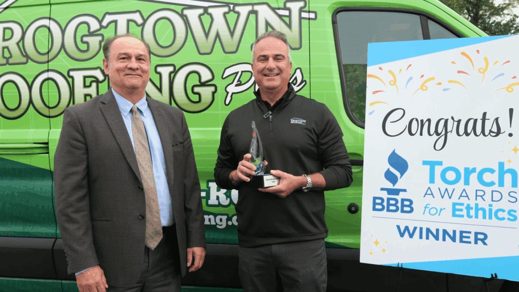 Frogtown Roofing Proud BBB Torch Award Winner & Local Leader in Roofing Excellence Owner JP