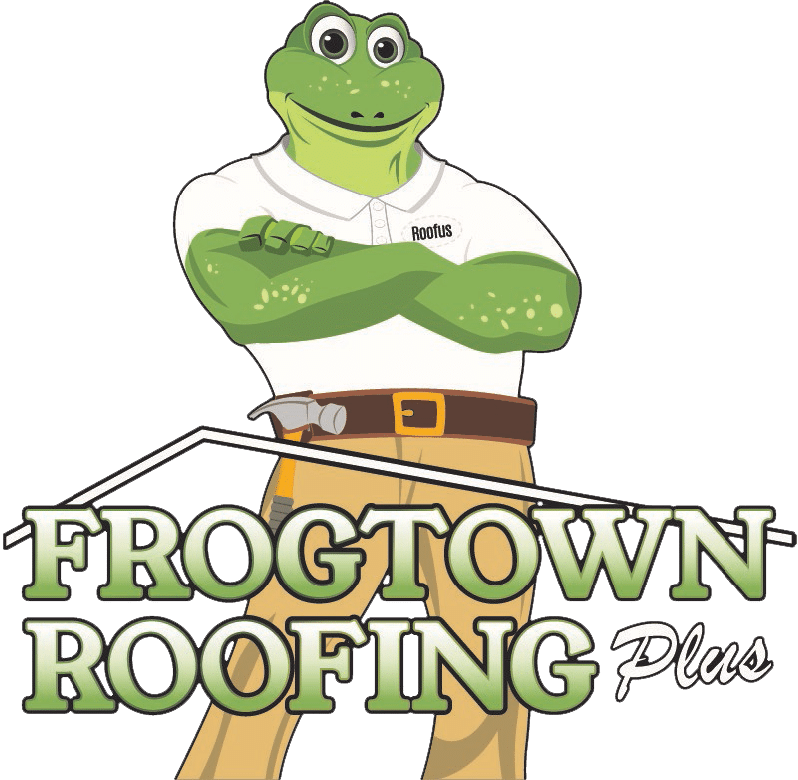 Frogtown Roofing Plus Logo with Roofus