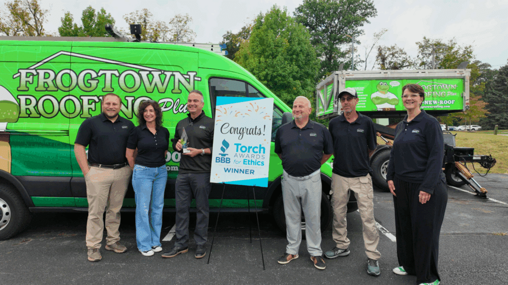 Frogtown Roofing Proud BBB Torch Award Winner & Local Leader in Roofing Excellence Service Team